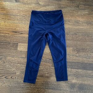 GAIAM Navy Blue Mesh Detail Leggings with Pockets